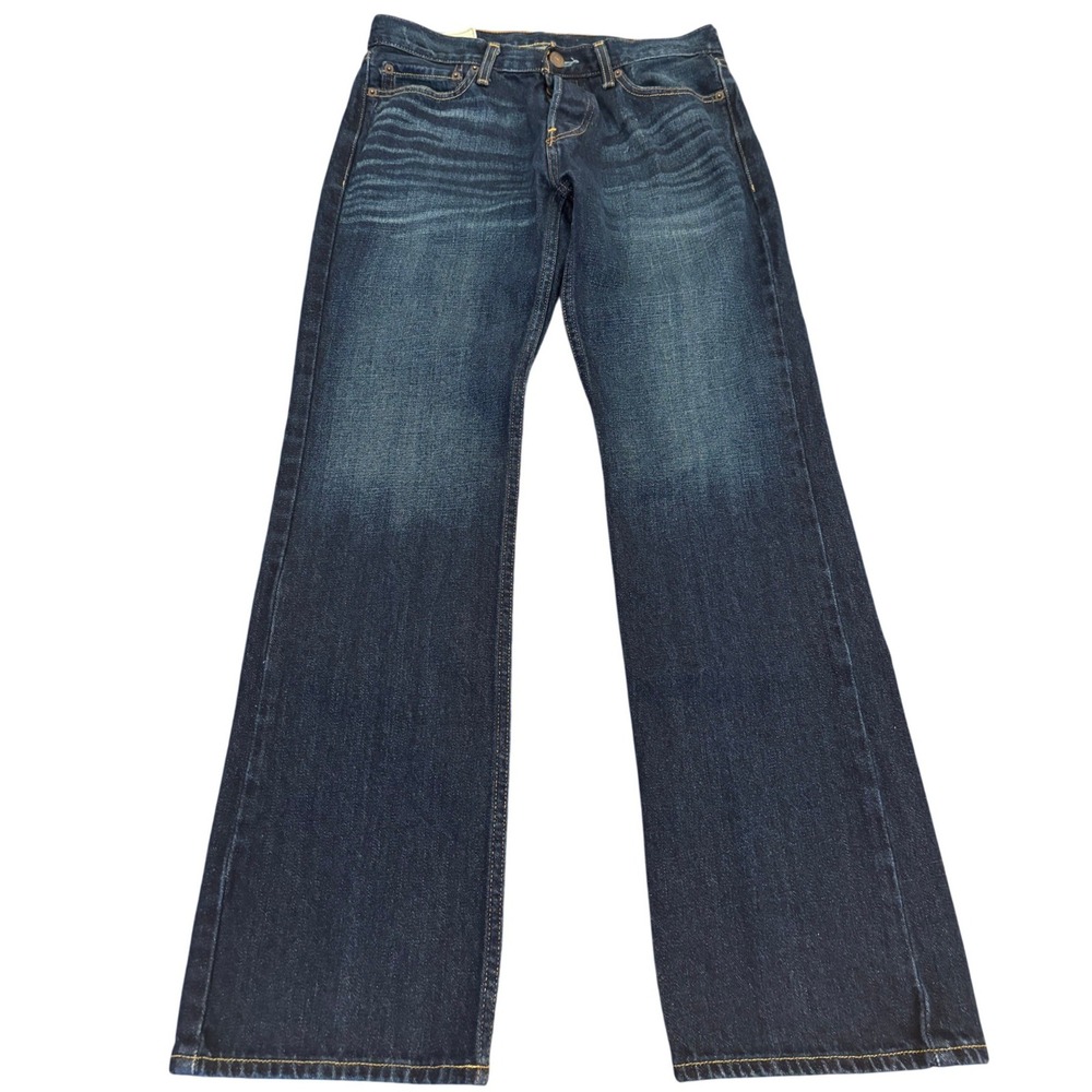 Hollister California Mens Bootcut Jeans Dark Wash Button Fly 30x32 Actual 30x30